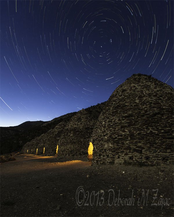 Star Trails over the Charcoal Kilns Death Valley California