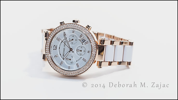 "Parker" White and Rose Gold watch by Michael Kors