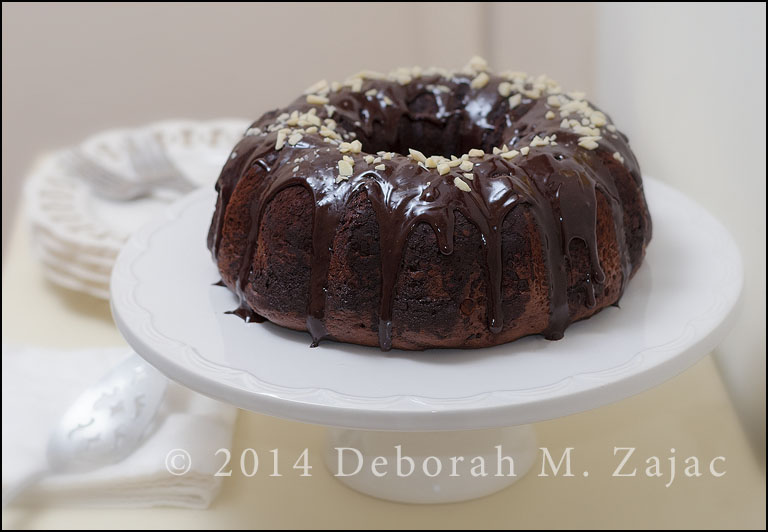 Chocolate chocolate chip Bundt Cake-Glazed