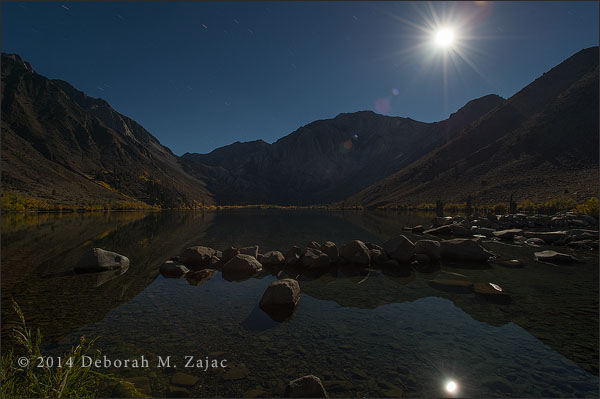 Moonset over Convict Lake