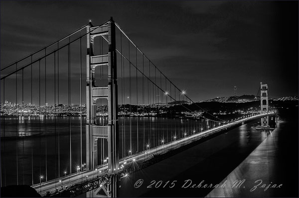 Golden Gate Bridge after Dark from Battery Spenser