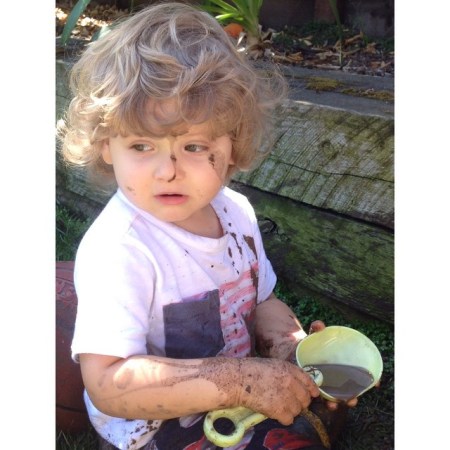 Broken Sprinkler brings about a huge opportunity to play in the mud!