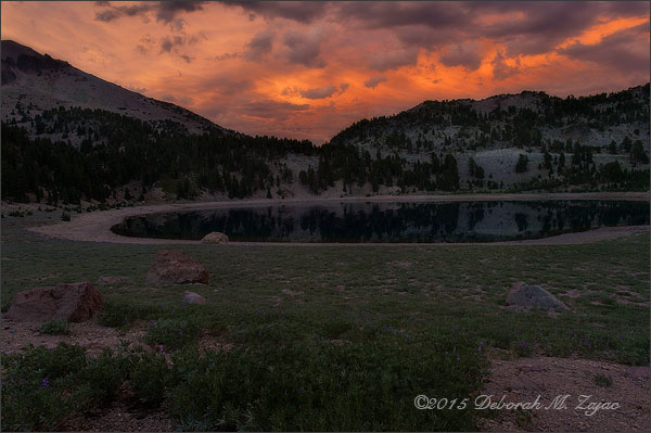 Sunset Lake Helen Lassen National Park, CA. USA