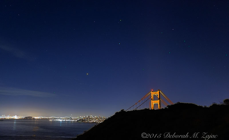 Venus and the Constellation Corvus over SF Bay