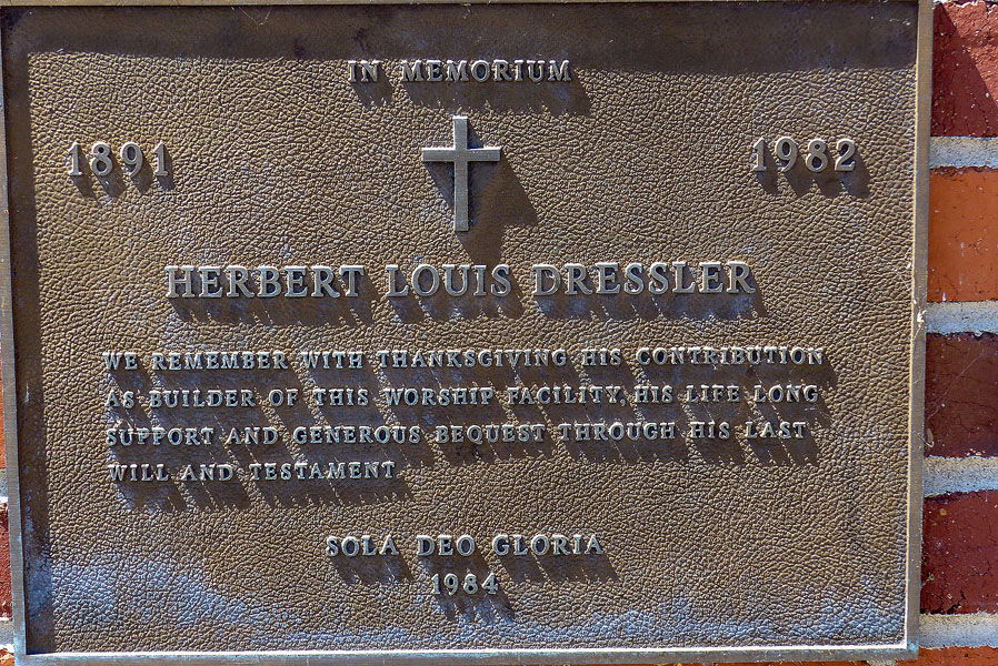 Trinity Luthern Church Dedication Plaque