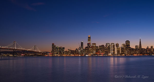 Christmas Lights San Francisco Skyline from Treasure Is