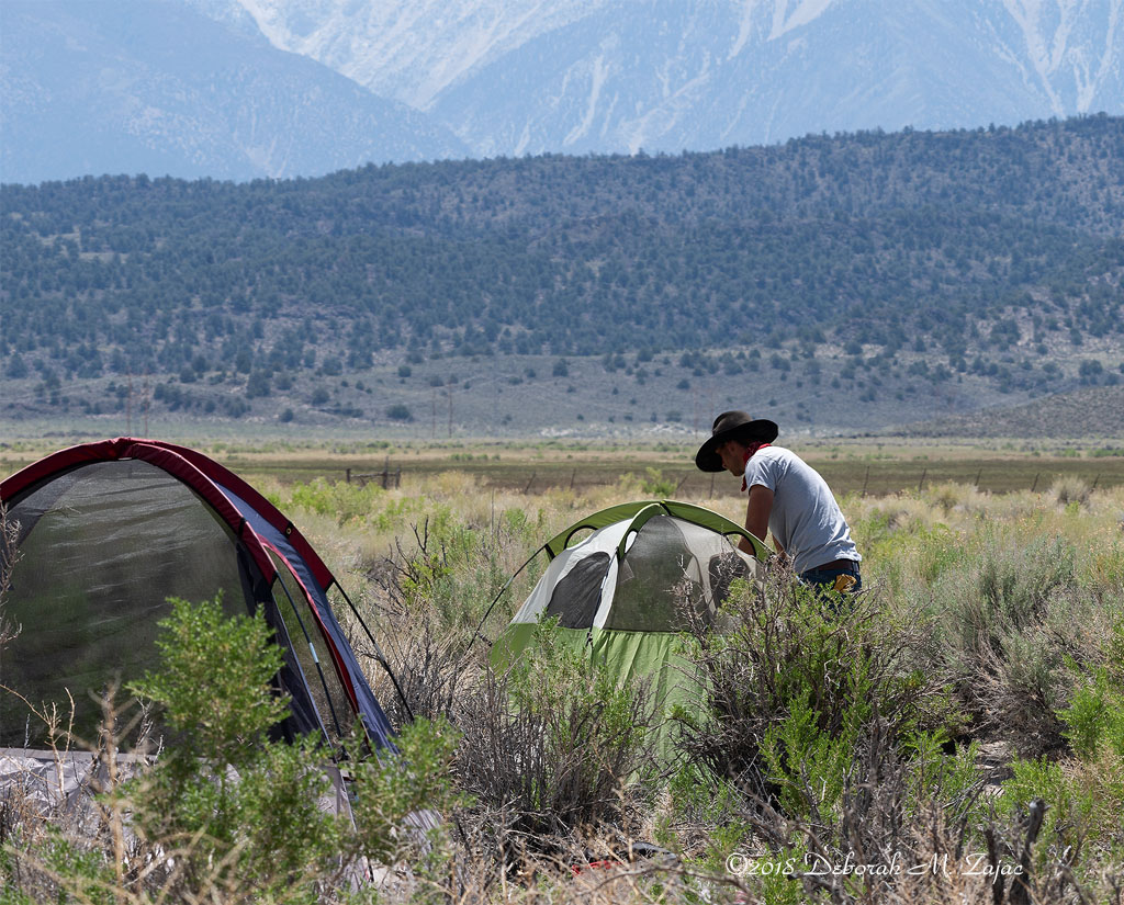 Patrick setting up my tent