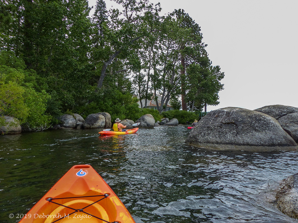 Paddling through the rocks
