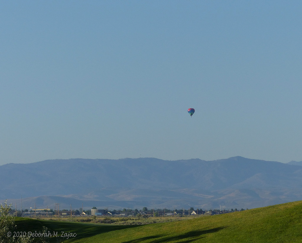 Hot Air Balloon Rising over Carson Valley